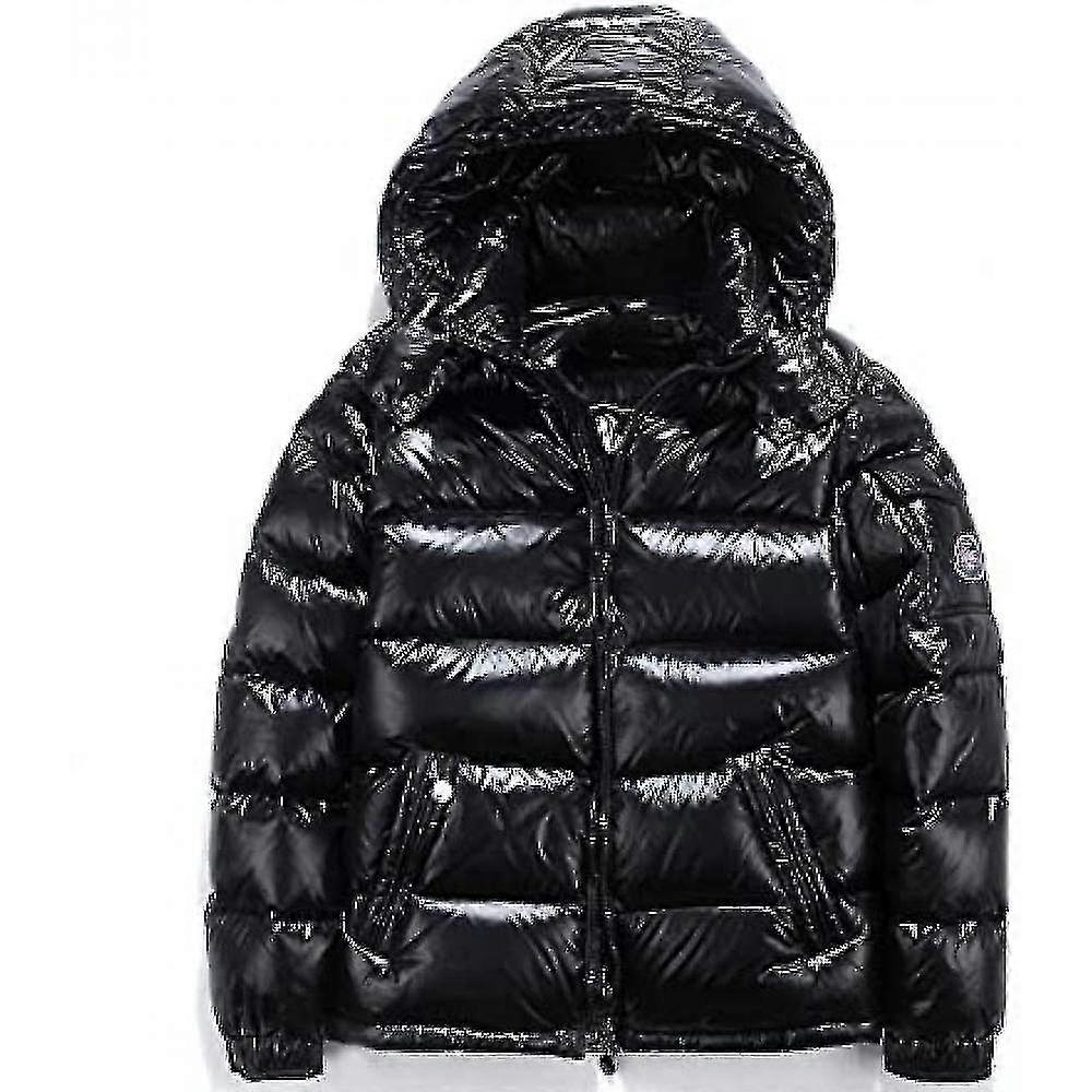 Shiny Down Jacket Men's Winter Jacket Stand Collar Down Jacket With Hood