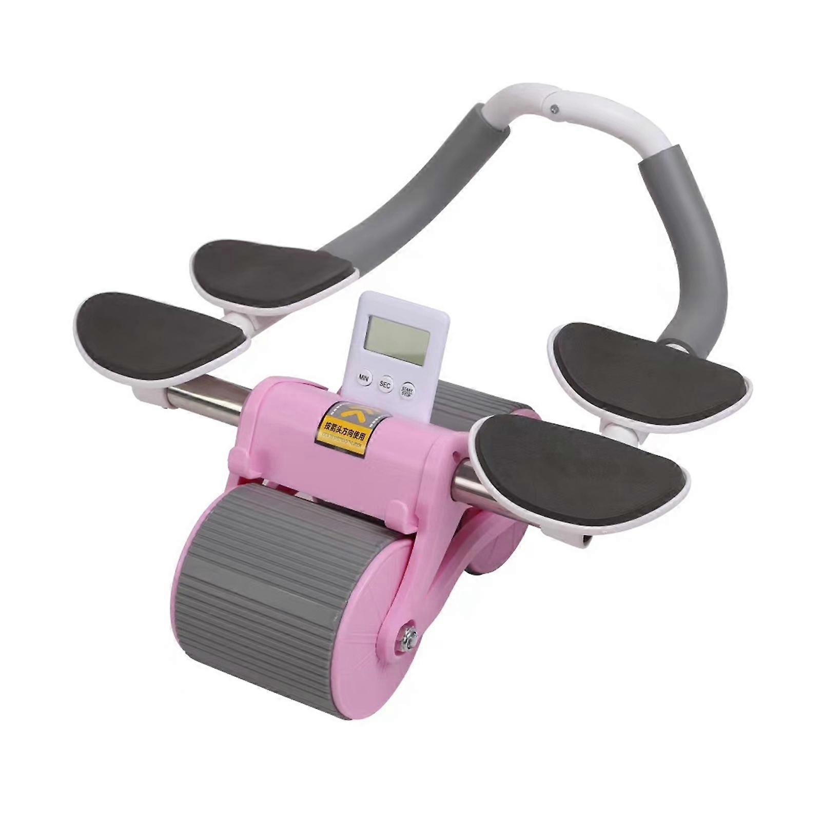 Automatic Rebound Abdominal Wheel with Elbow Support, Abs Roller Wheel with Timer, Ab Abdominal Core Exercise Roller