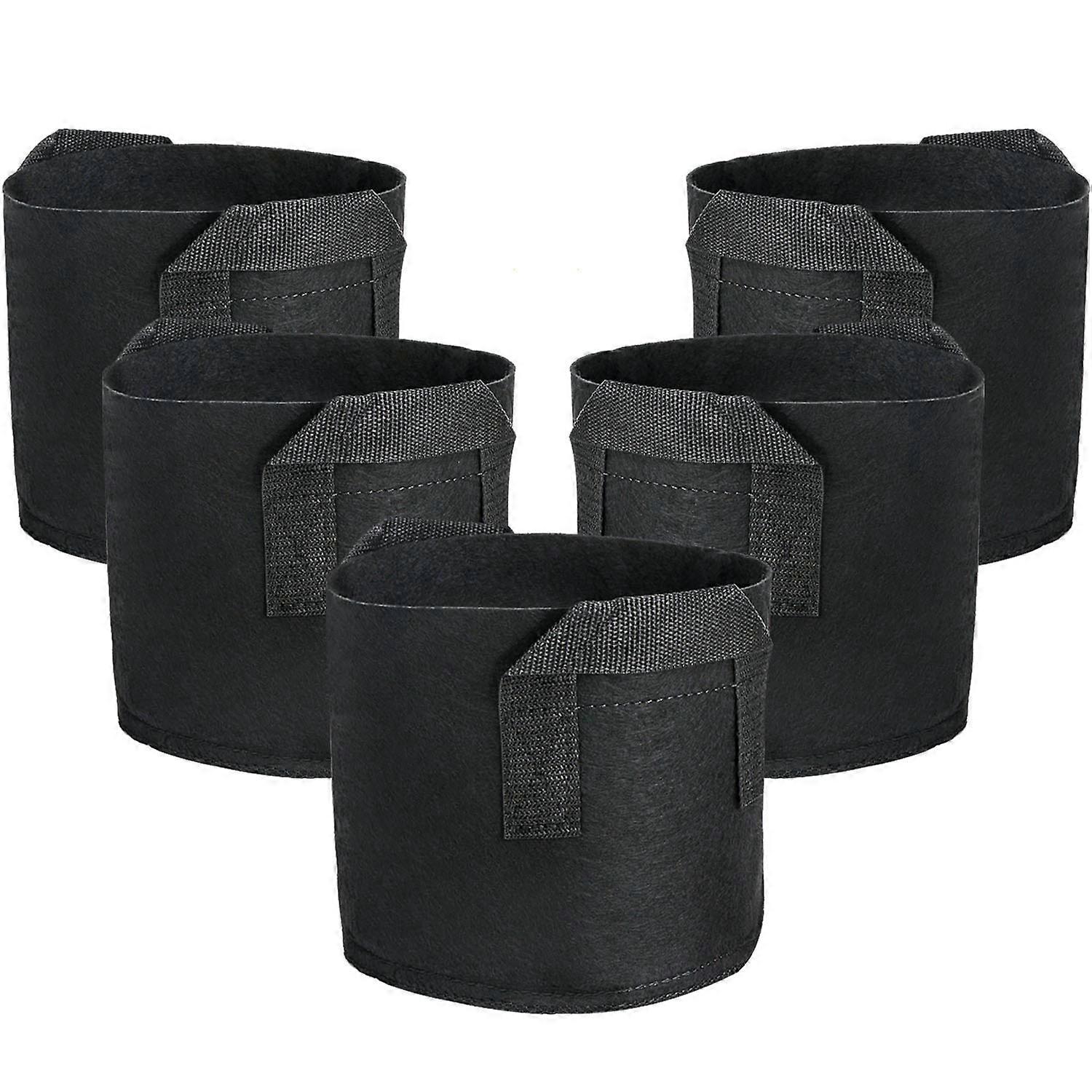 Fabric Pots Container, 5 Pack 3 Gallon Plant Grow Bags, Fabric Containers with Strap Handles for Po