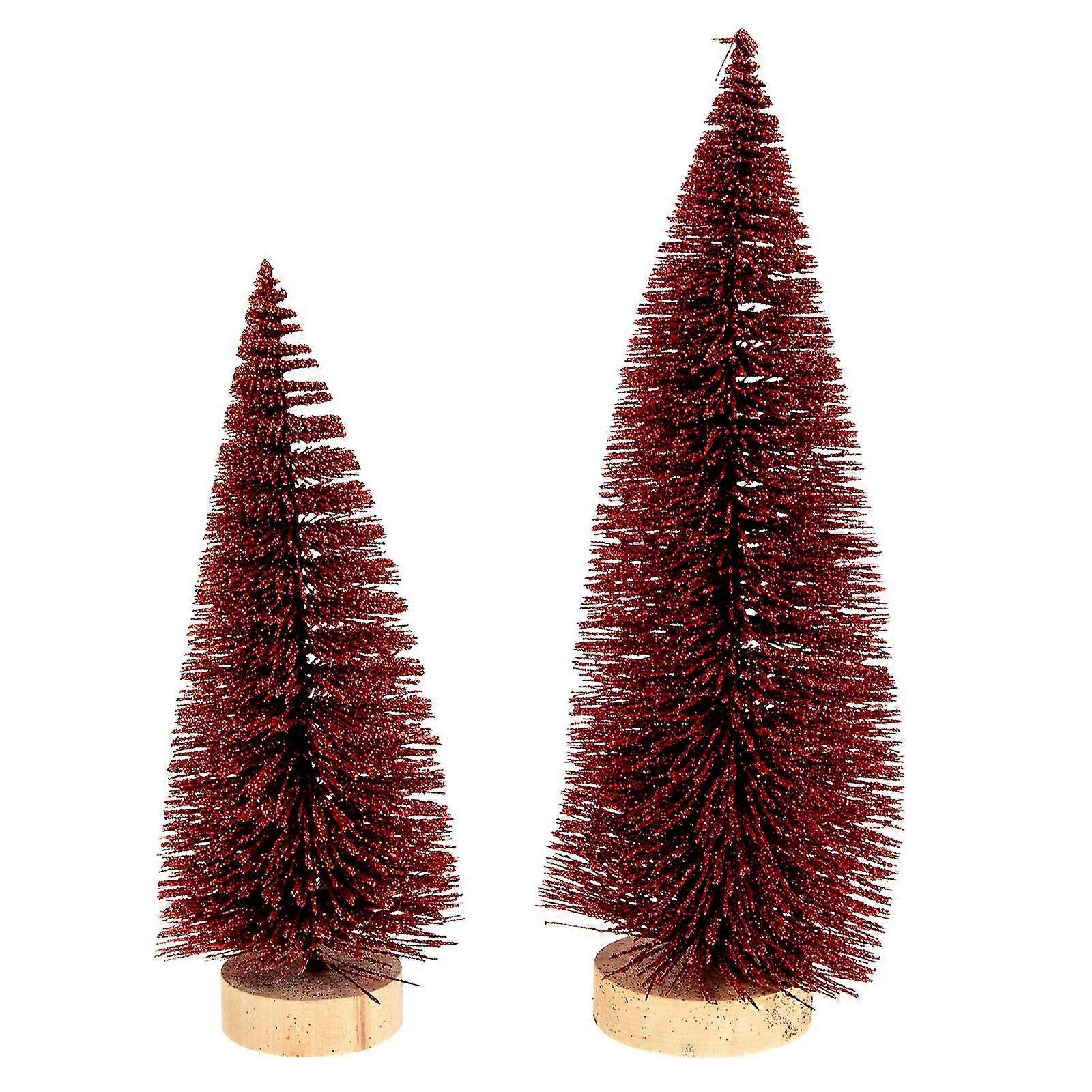 2pcs Christmas Tree Decorations Desktop Christmas Tree Ornament Party Decorations