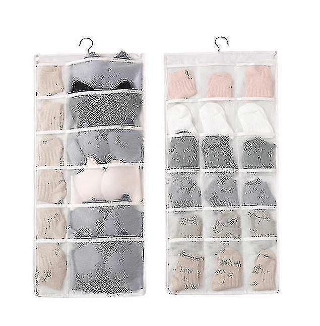 Hmwy-hanging Storage Bag For Closet With Mesh Pockets