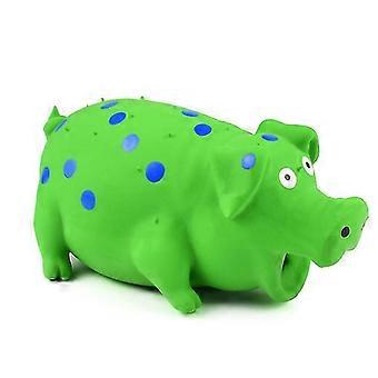 Latex Pig Chew Toy For Pet Puppy Play (green)