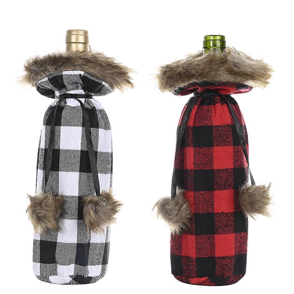 (30*15cm 2 Pcs)Christmas Wine Bottle Cover 24