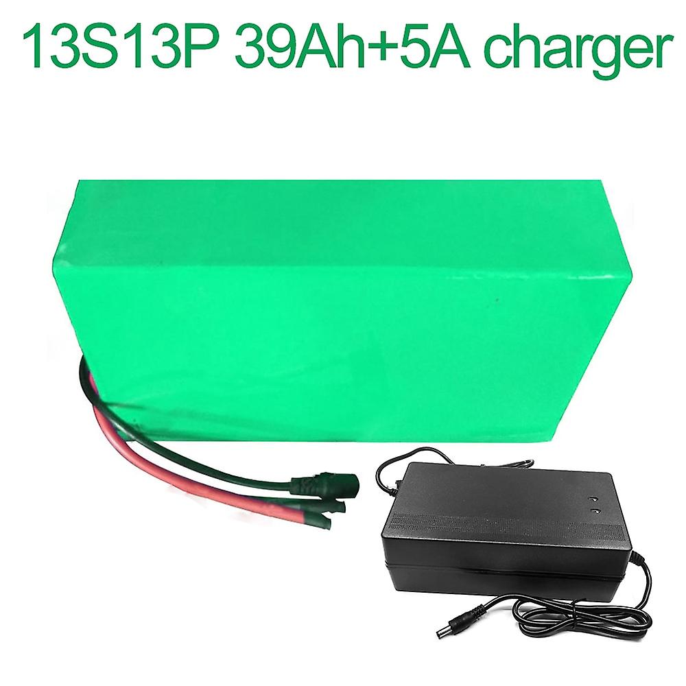 Battery With Charger 5a 39a48v Li-ion 18650 Rechargeable Electric Bicycle E-bike Ebike Accept Customization 13s13p 275 * 255 * 70mm