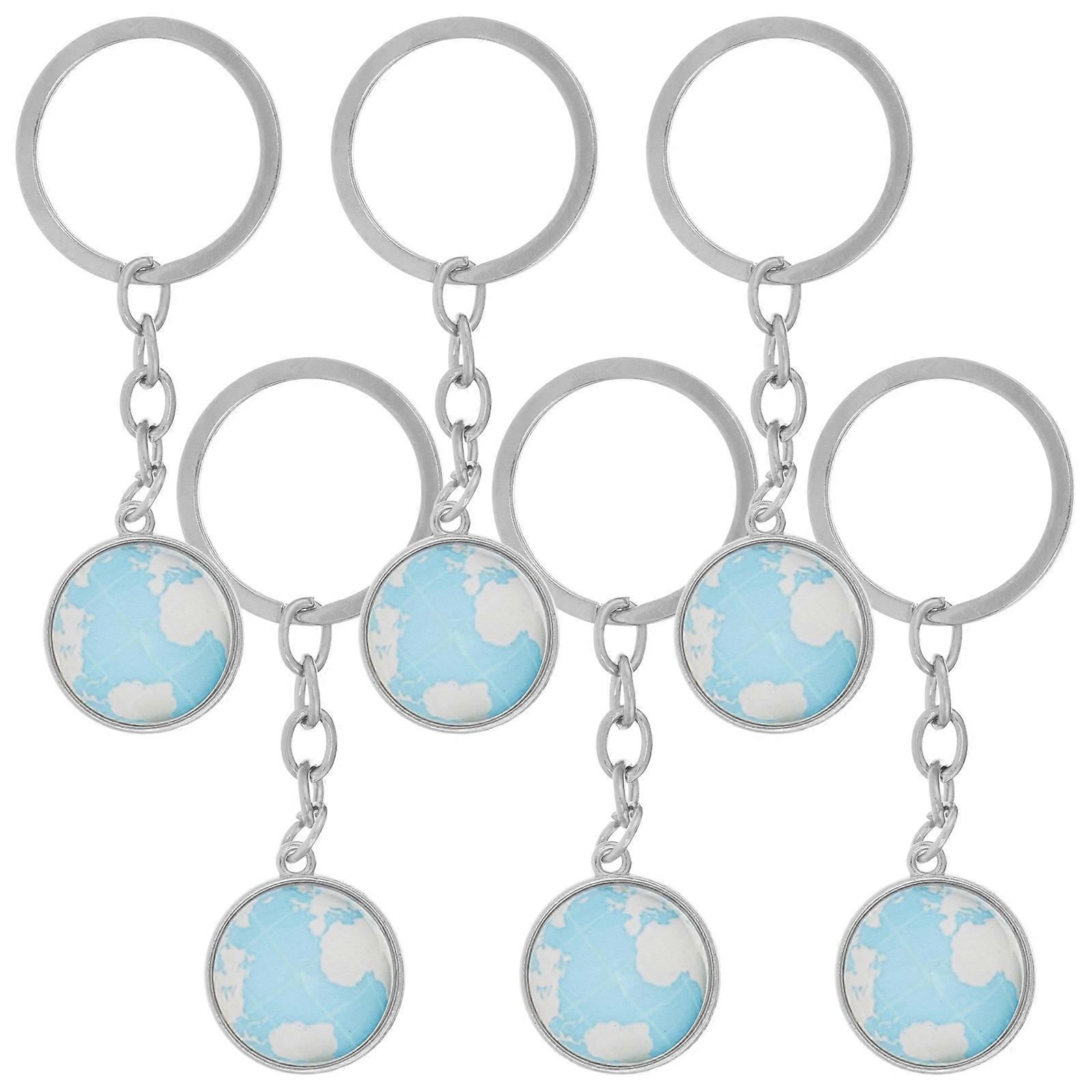 6Pcs World Globe Keychains Party Favors Globe Gift Keychain Creative Keychain Globe Key Rings