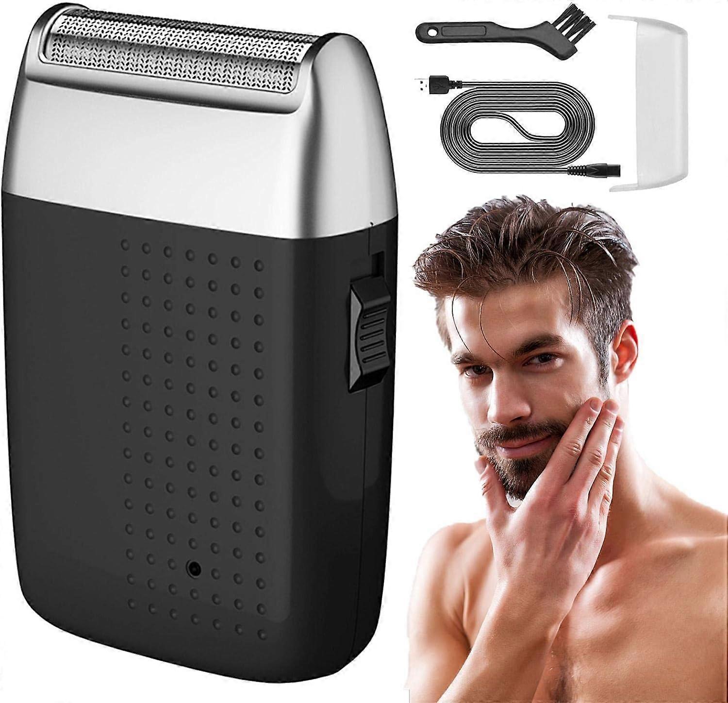 Electric Beard Shaver, Double Head Foil Razor, Portable Electric Razor For Men, Lightweight Shaver, Comfortable Beard Care Tool with USB Port
