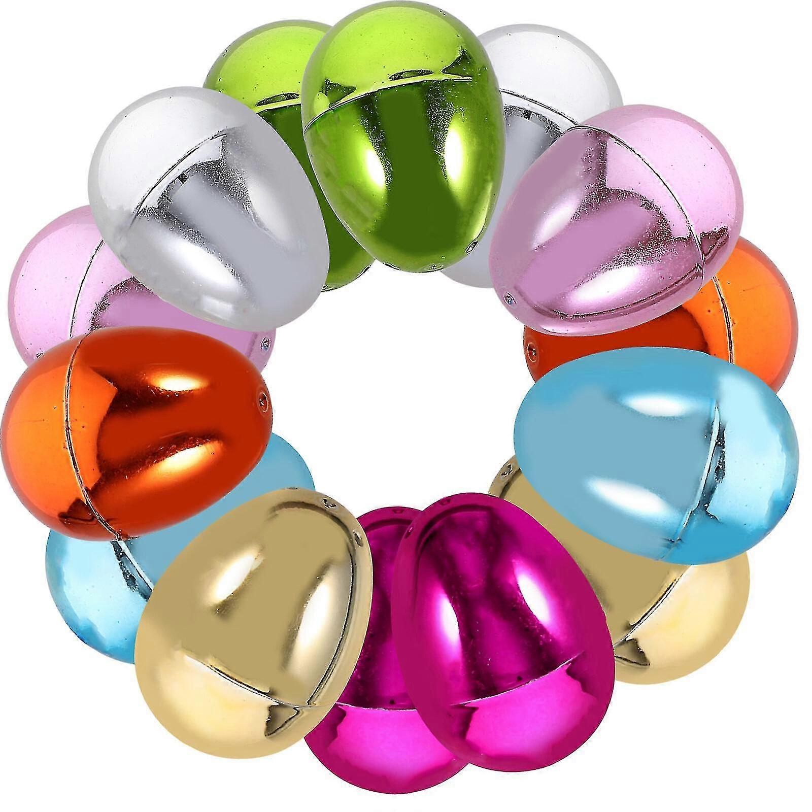 14pcs Fillable Easter Eggs Ornaments Easter Party Favors Supplies Easter Egg Candy Boxes