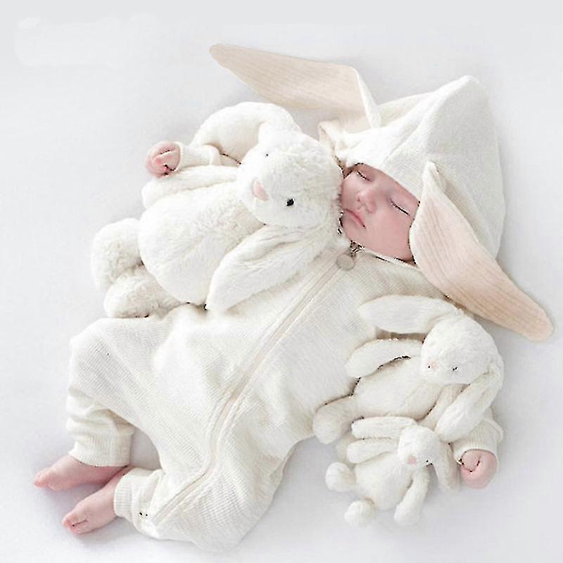 Småbarn Nyfödd Unisex Huva Jumpsuit Pojkar Flickor Kanin Kanin Öra Påsk Romper A