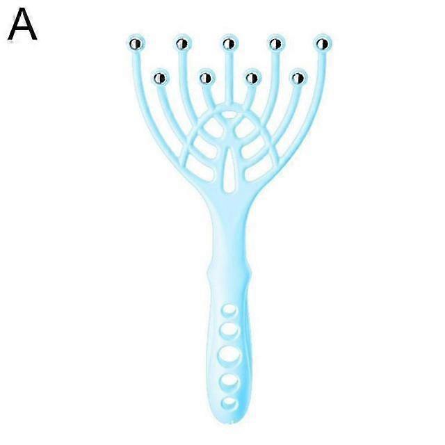 Head Massager Scalp Neck Comb Roller Five Finger Claws Steel Ball Hand Held Relax SPA For Head Blood Circulation Hair Growth