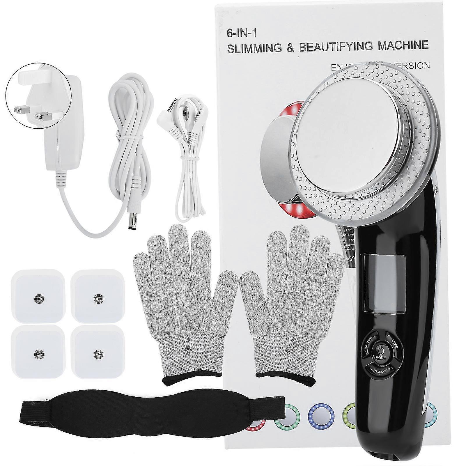 2024 جديد ، 6 بوصة ، 1 مدلك تنحيف الجسم EMS جهاز تسخين الأشعة تحت الحمراء لتبييض البشرة 100 × 240 فولت أسود المملكة المتحدة التوصيل