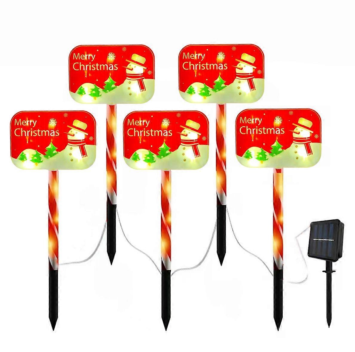 LED Ground Plug Solar Christmas Road Sign Rectangular Snowman Road Sign