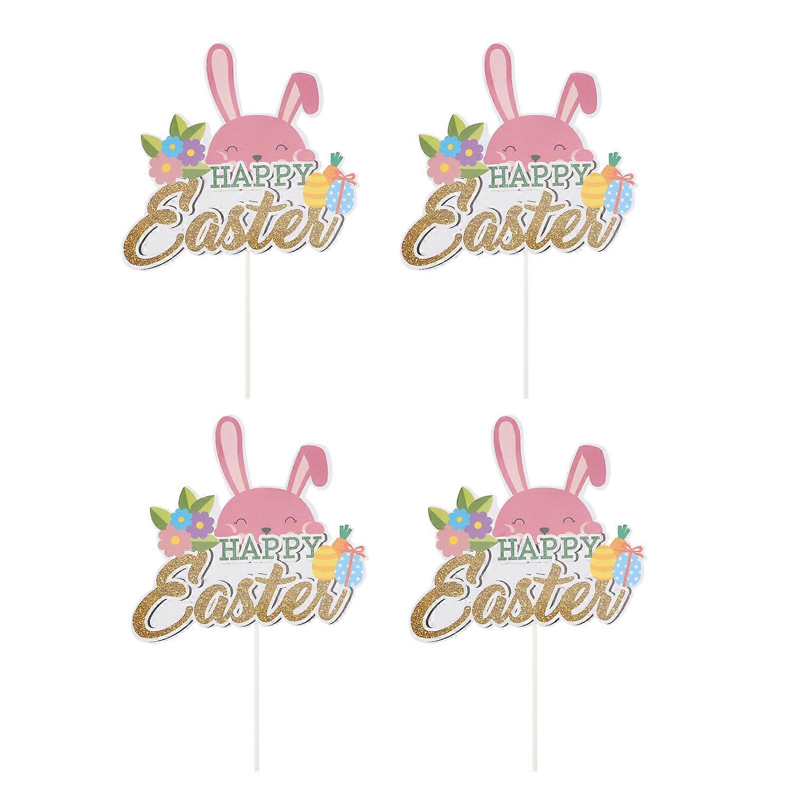 4pcs Delicate Easter Theme Cake Insert Cake Topper Cake Decoration Cake Decor