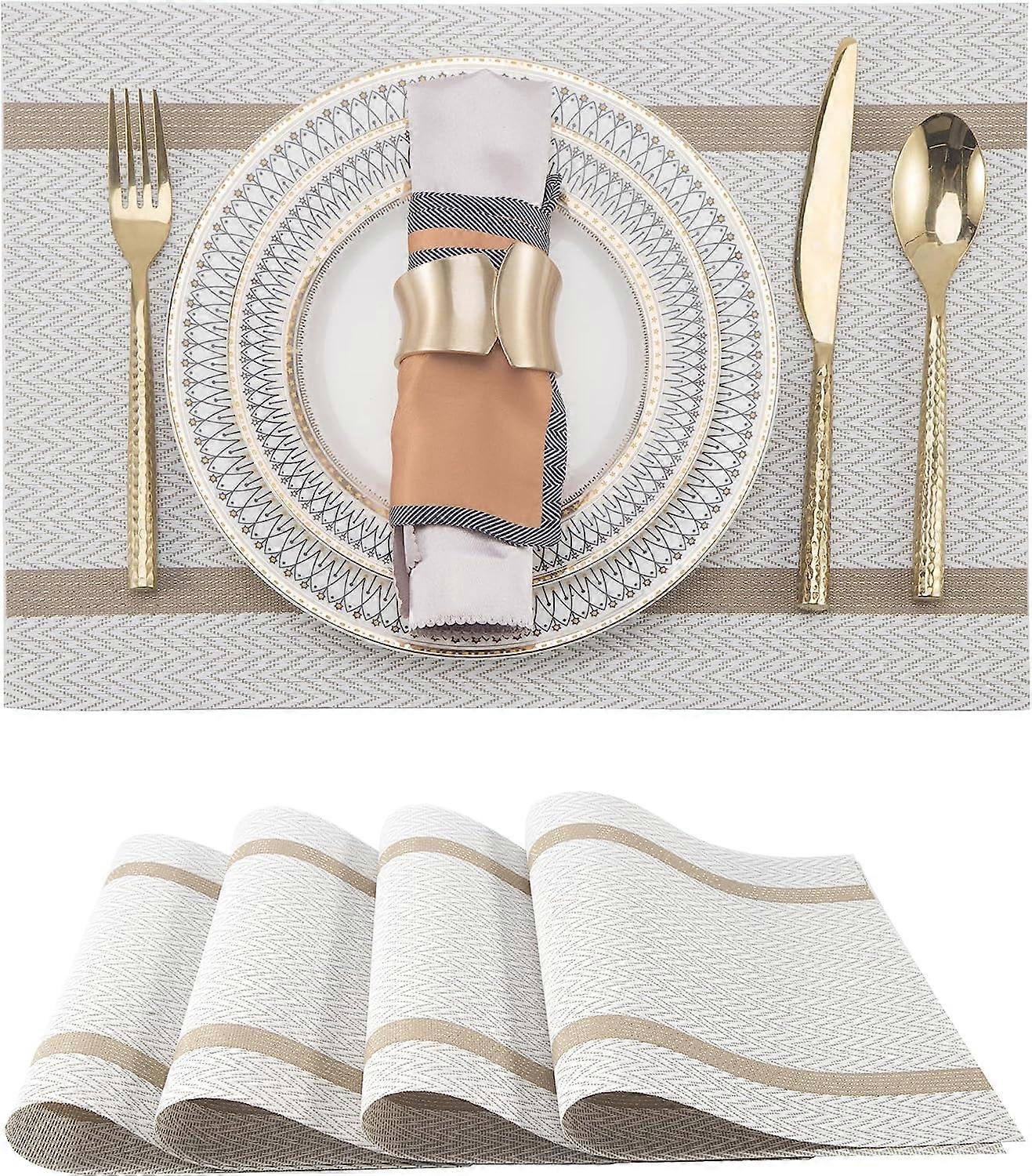 Sets de table en PVC - Sets de table en vinyle lavables et faciles nettoyer - Sets de table en PVC rsistant la chaleur - Sets de table pour table m