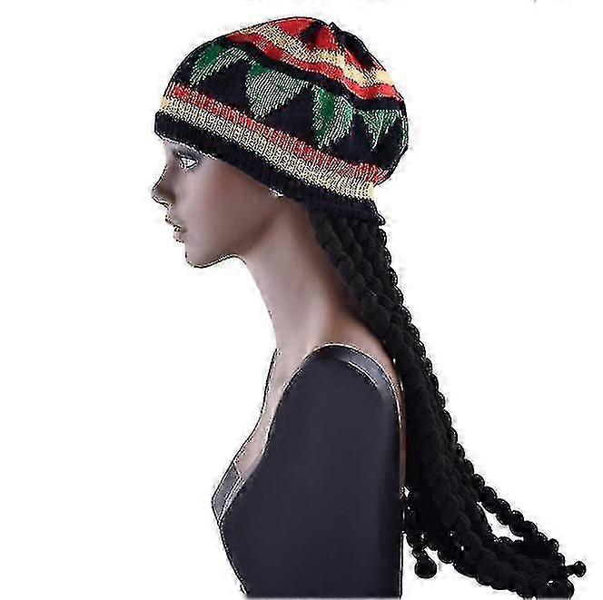 Halloween Hip Hop Cap Knitted Wig Braid Hat Male Jamaican Bob
