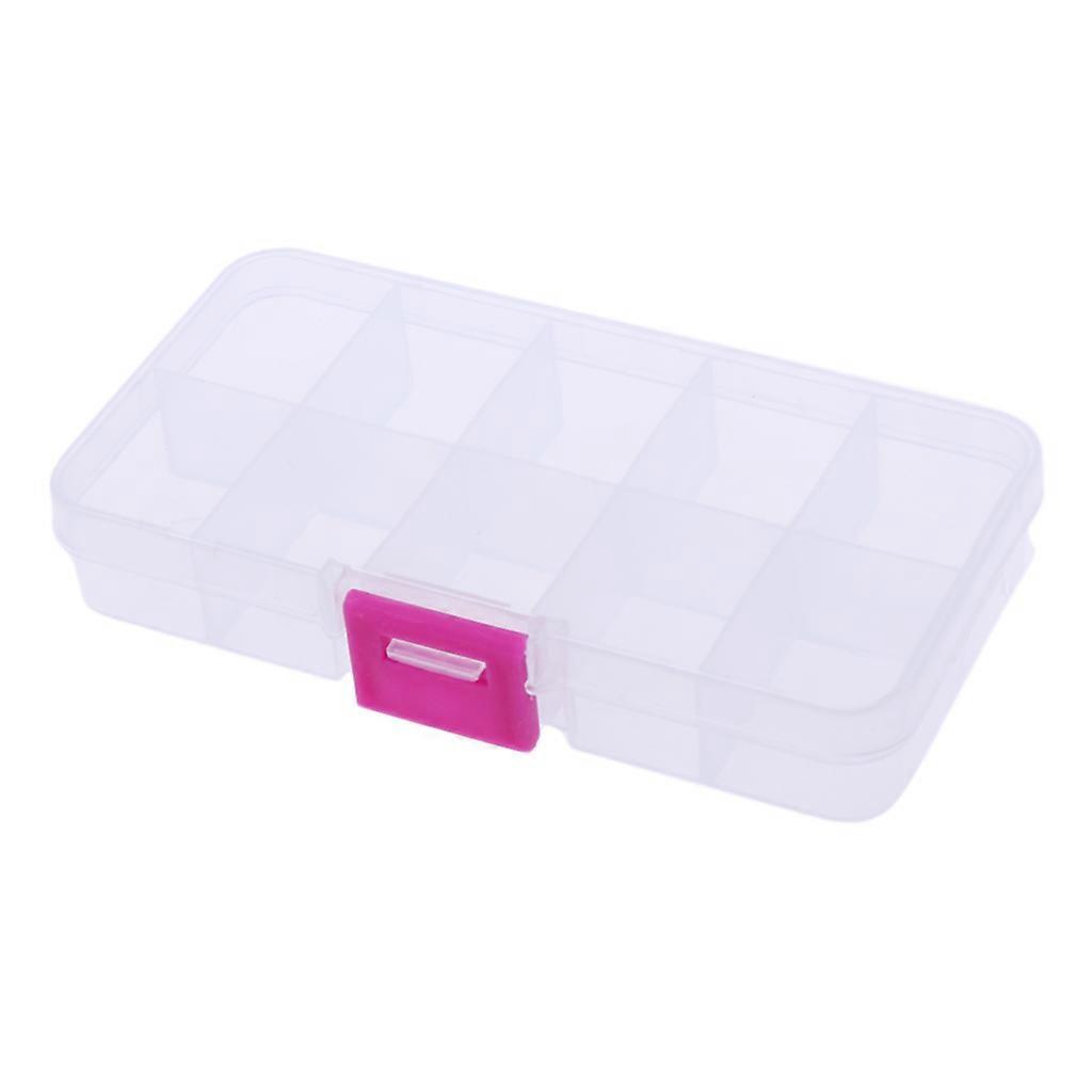 10 Compartments Clear Plastic Storage Box Jewelry Bead Screw Organizer Container