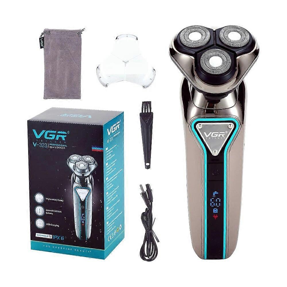 VGR Rasoio Elettrico Rasoio Impermeabile Barba Trimmer USB Ricaricabile Professionale 3D Galleggiante Blocco Blocco Rasoio per Uomo V-323 Argento c...