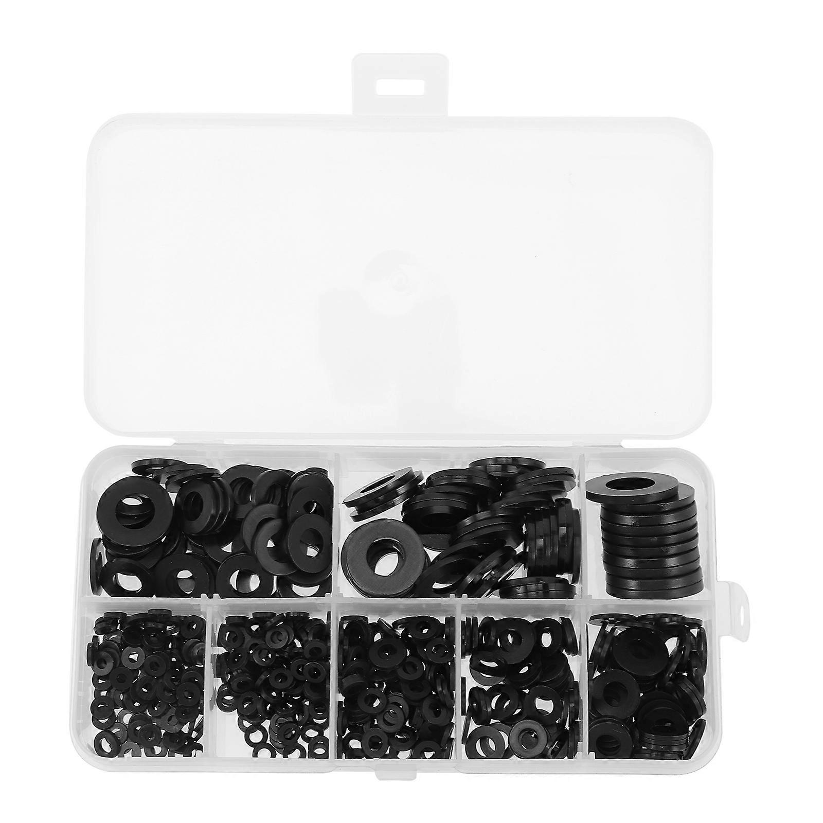 500pcs Flat Washers Assortment Kit Flat Nylon Washers Accessories Kit for Stroke Outboard Engine