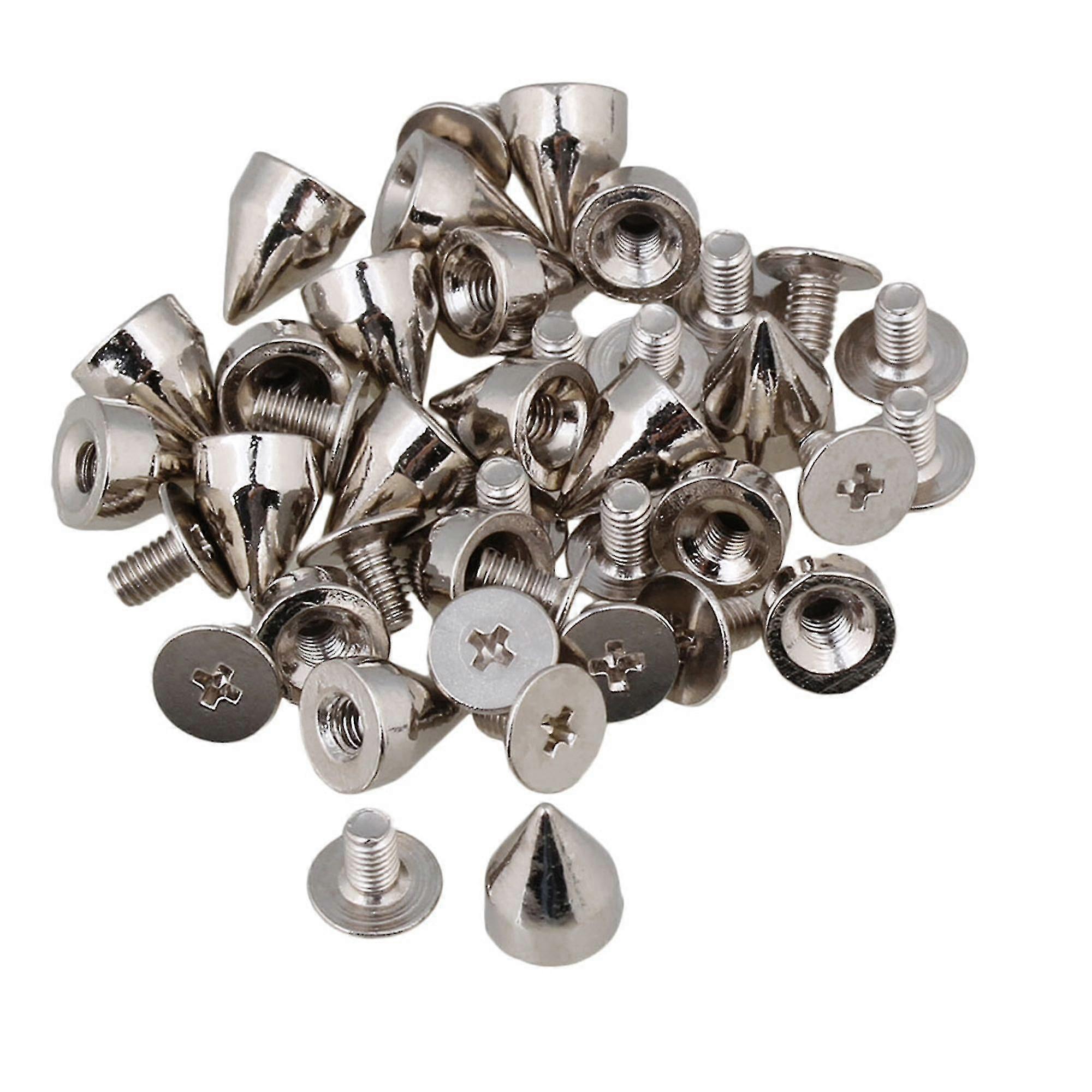 Mode silver punk kon spikar screwback nailhead nit studs diy väskor