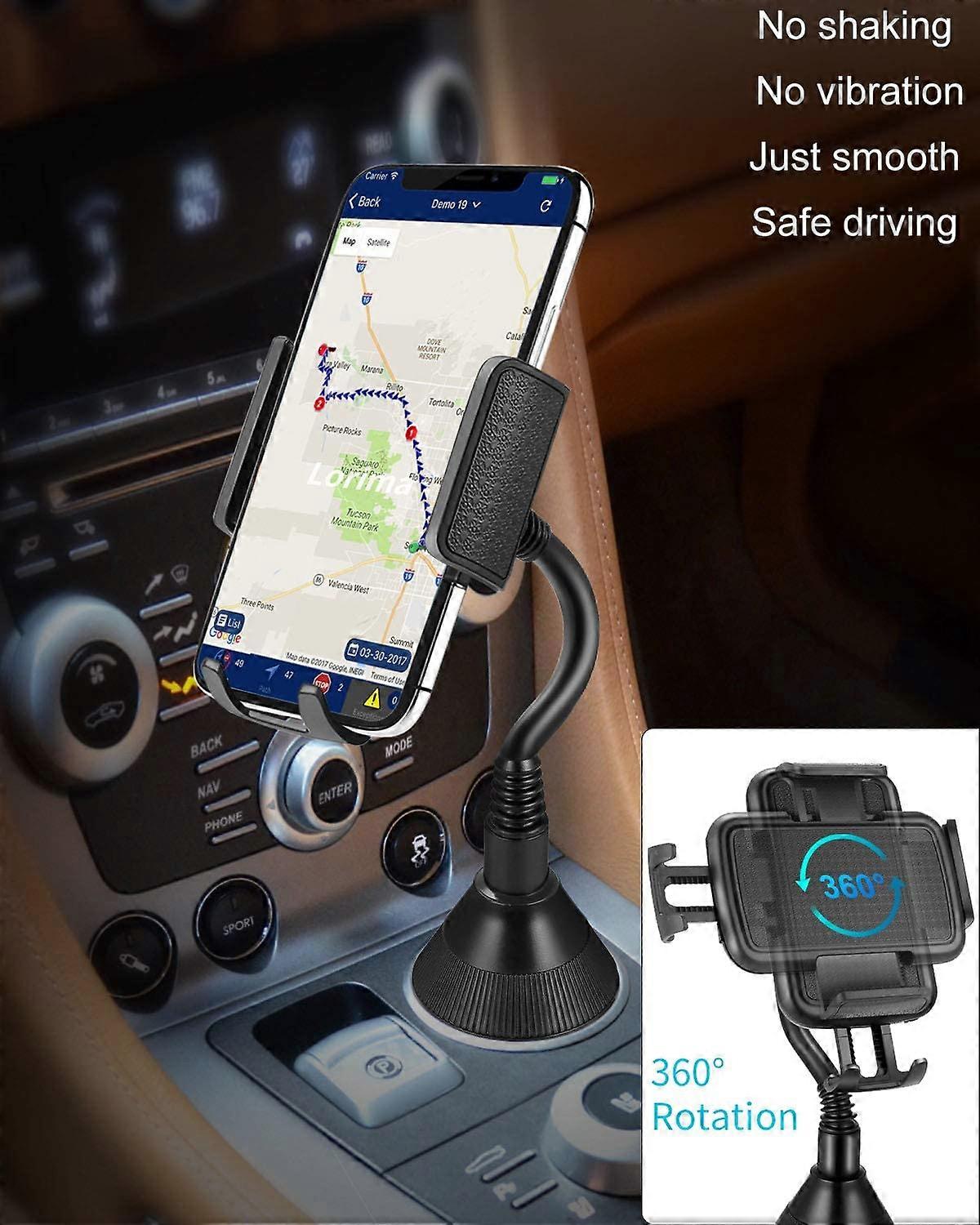 حامل أكواب السيارة حامل هاتف محمول برقبة طويلة مرنة مناسب للهاتف المحمول iPhone 11 Pro Max / SE / XS / Max / X / 8/7 Plus / Galaxy / Google Pixel