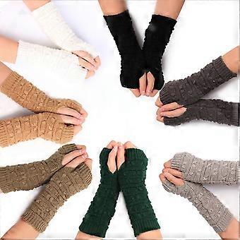 Winter Gloves Plus Warmers Fashion Long Fingerless Gloves Mittens
