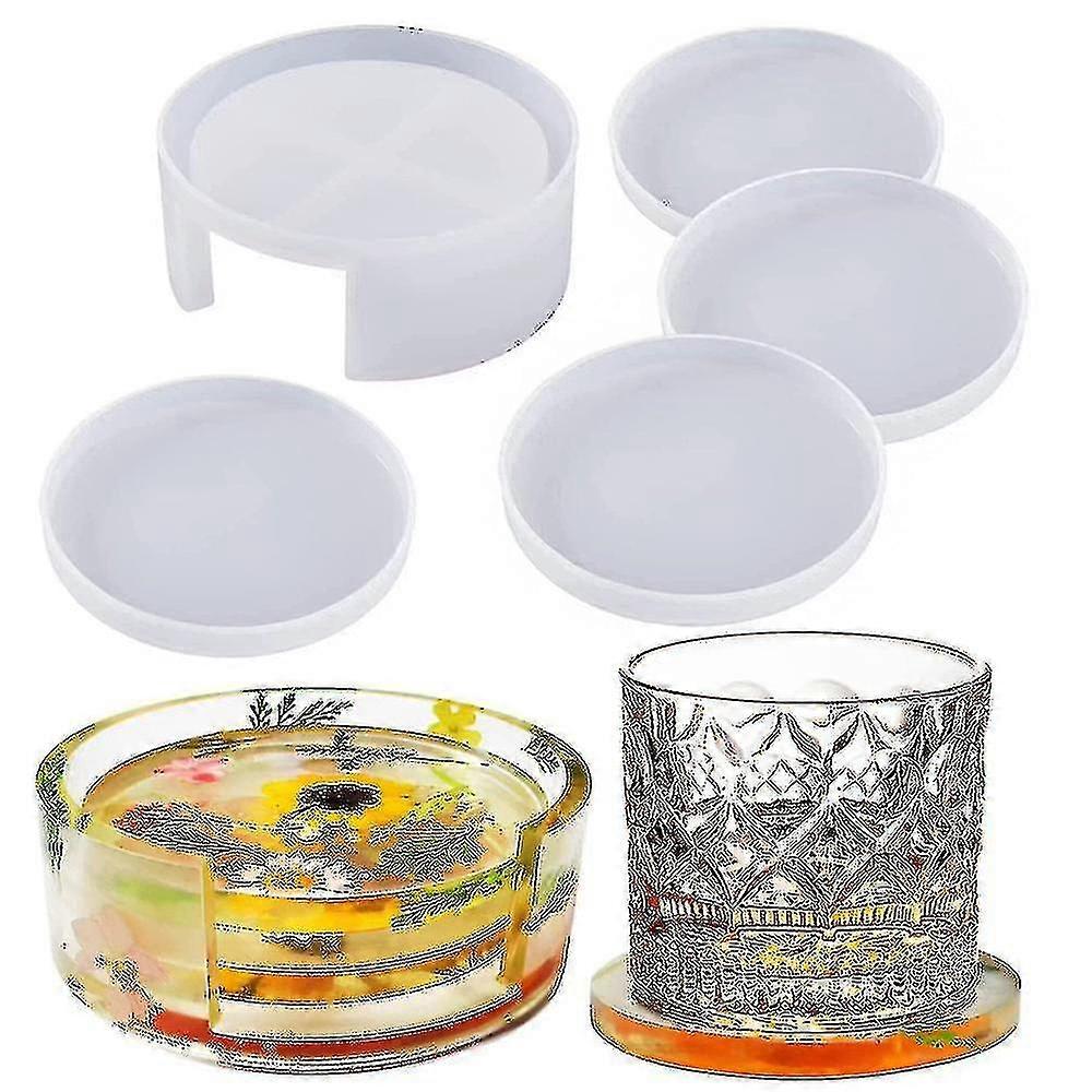 4pcs תבניות סיליקון לרכבת עבור שרף אפוקסי עם תבנית תיבת אחסון