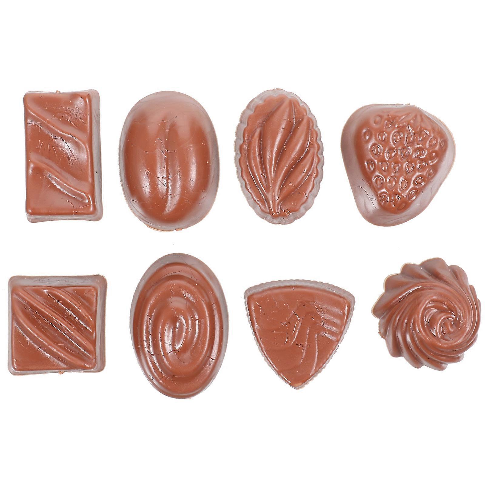 8pcs Simulated Chocolate Prop Models  Fake Chocolate Artificial Food Chocolate Realistic Chocolate