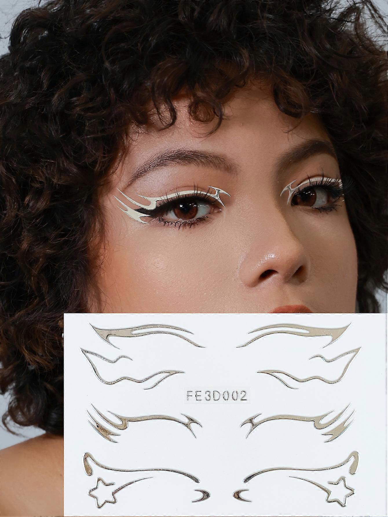 1pc 3d Silver Eye Liner Autocollant pour le visage