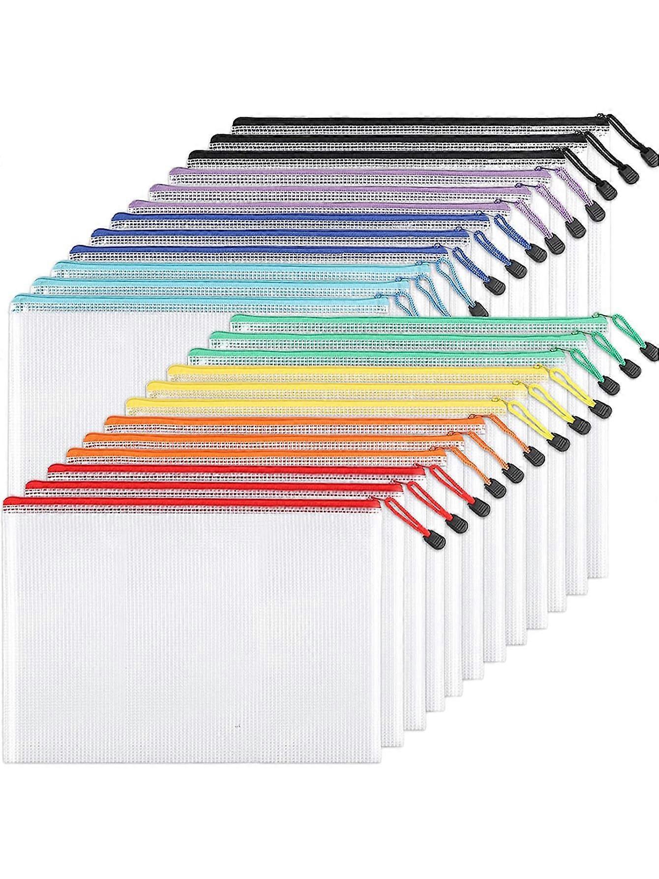 24-grid Zippered Document Bag For Organizing And Storing Office Supplies, Suitable For A4/a5/a6 Files