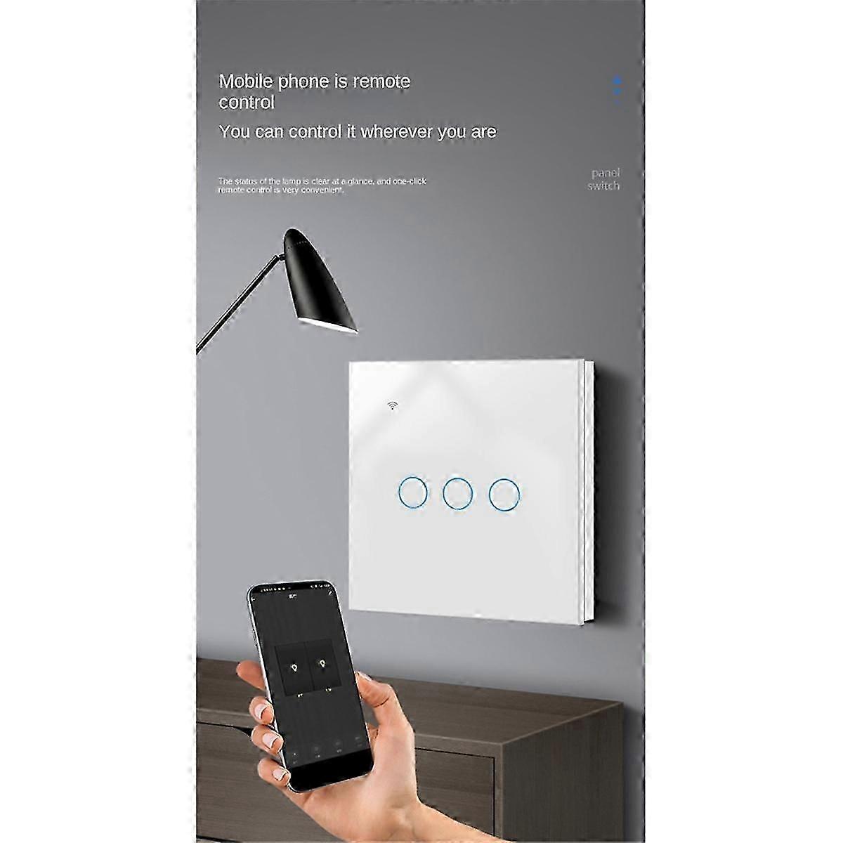 Tuya Zigbee Smart Switch Touch Light Switch Zero Fire Line 1 Switch White