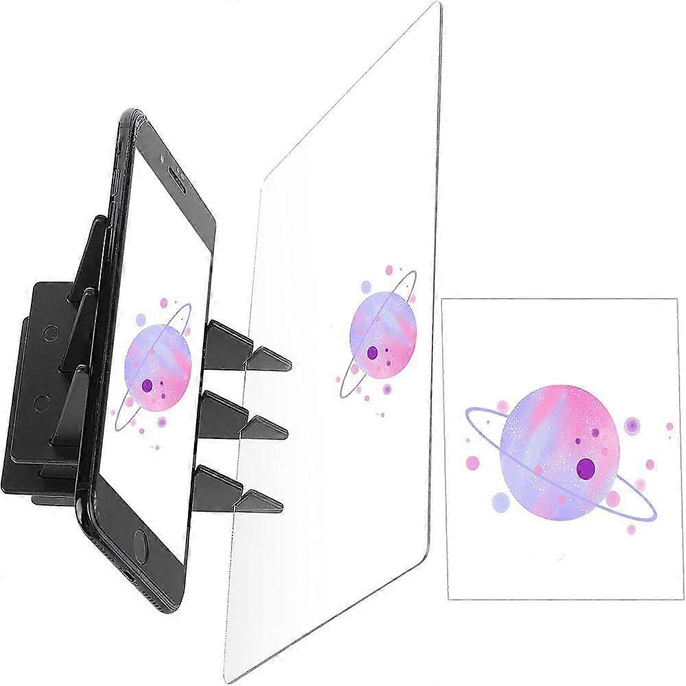 ABS Portable Optical Drawing Board Copy Table Projection Sketching Tool Sketch Drawing Board Black 70~200x40~97x1.5~2.5mm 6pcs/set Box Size: 20.5x14.5
