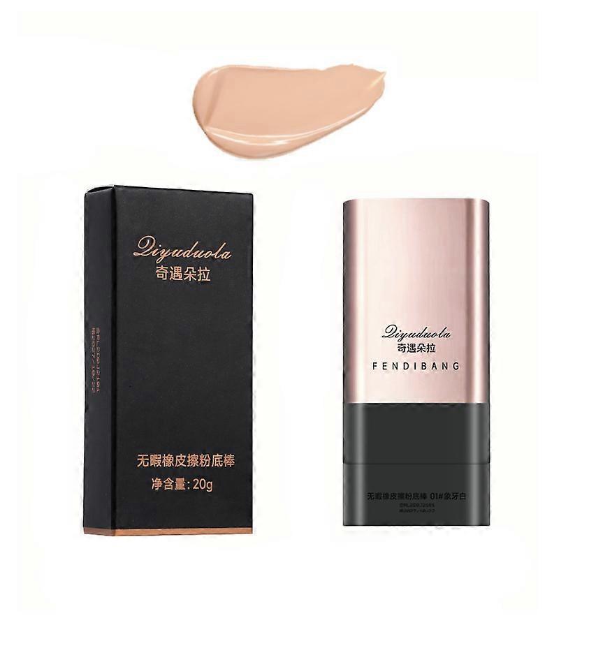 2 In 1- Luxury Anti-Wrinkle Foundation Stick, Flawless Eraser Foundation Stick With Brush, Contour Stick Foundation Face Stick, Makeup Eraser Foundati