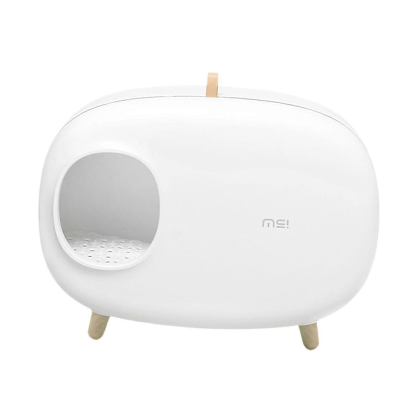 Enclosed Cat Litter Box with Litter Spade Anti Splashing Enclosed Cat Toilet White