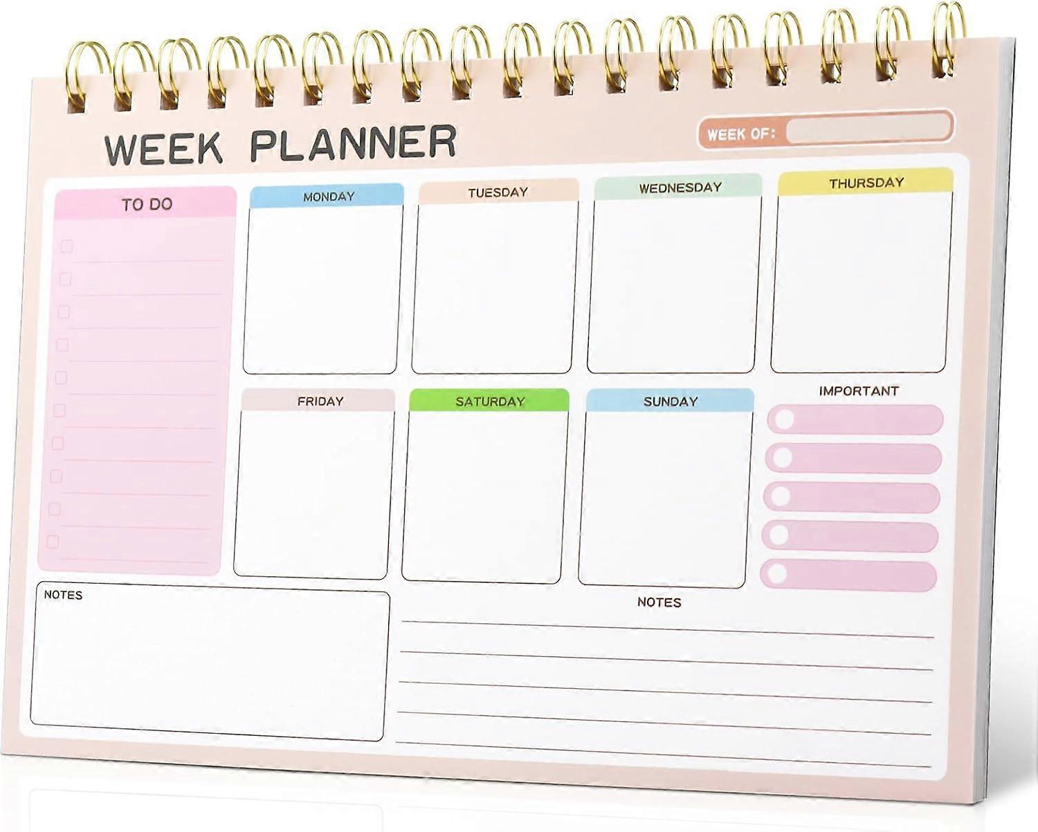 Notepad with Weekly To Do List and Undated Tear Off Sheets for Office Planning