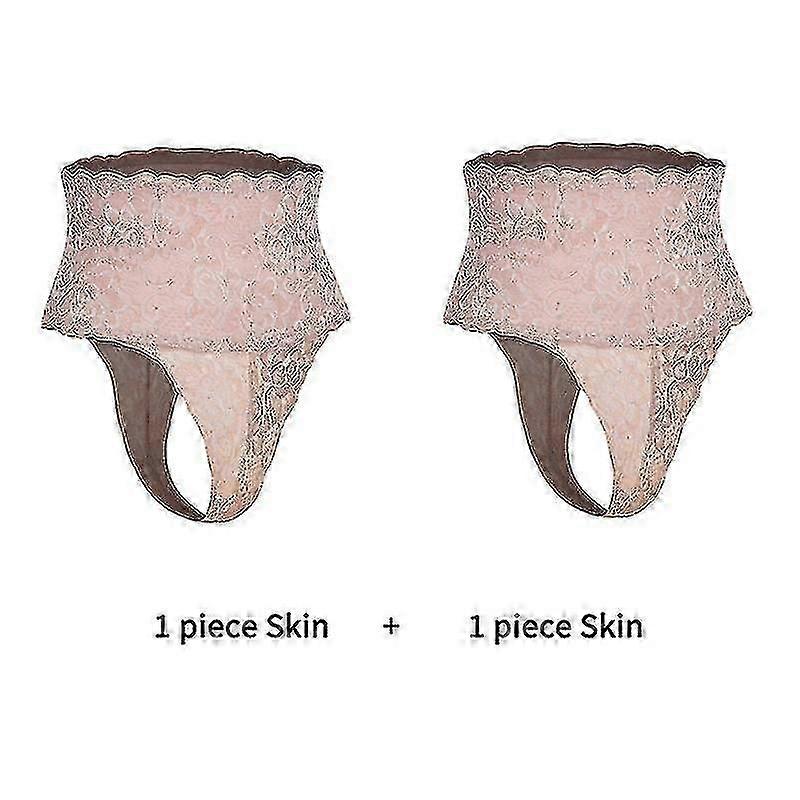 Vita alta Body Shaper Donne Shapewear Perizoma Pizzo floreale Pancine Controllo della pancia Dimagrante Intimo senza cuciture Nudo G-string Guaina 2pcs Pelle
