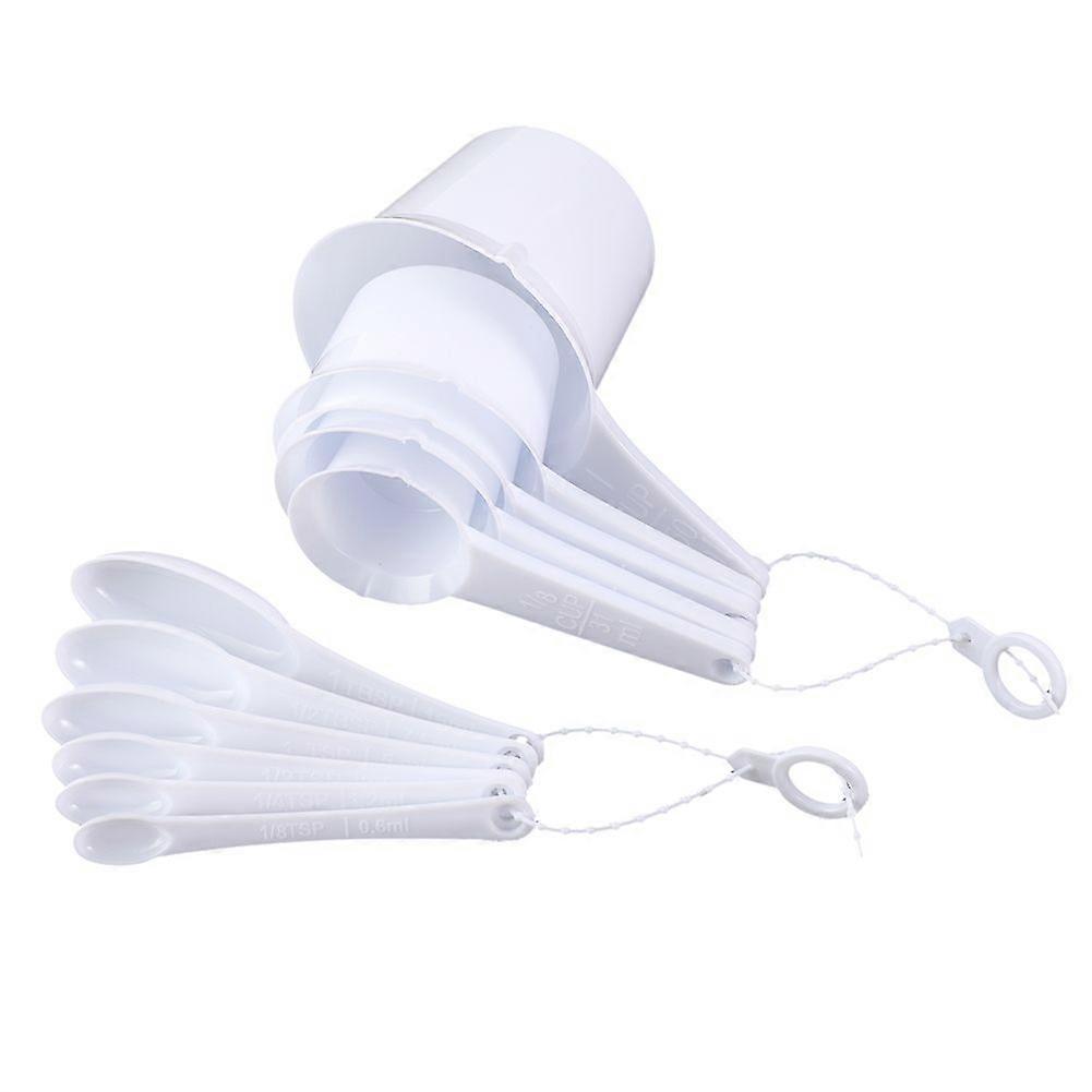 11pcs Plastic Measuring Spoons Cups with Scale Kitchen Tablespoon
