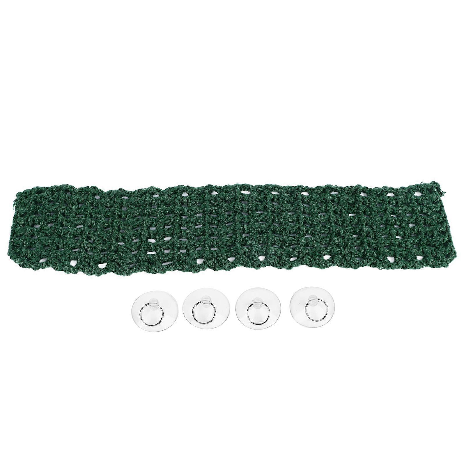 Bearded Dragon Hammock Green Soft Woven Cotton Rope Suction Cups Reptile Climbing Net for Cage Indoor Decoration Green Rectangular and Large