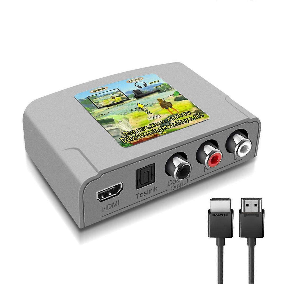 Audio Extractor -Compatible Optical Audio Adapter Optical to Optical 3.5mm Audio Extractor