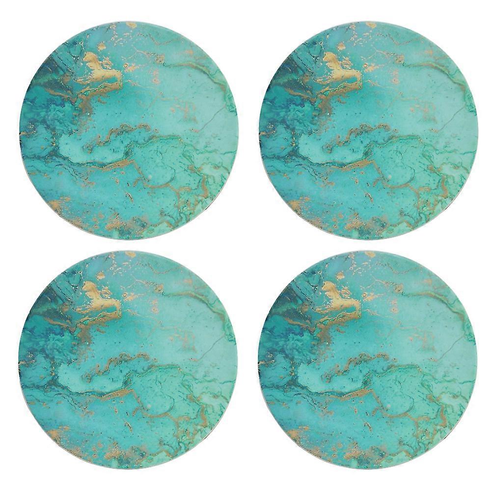 Coasters for Drinks, Marble Pattern Absorbent Ceramic Stone with Cork Back, Scratched, Housewarming Gift