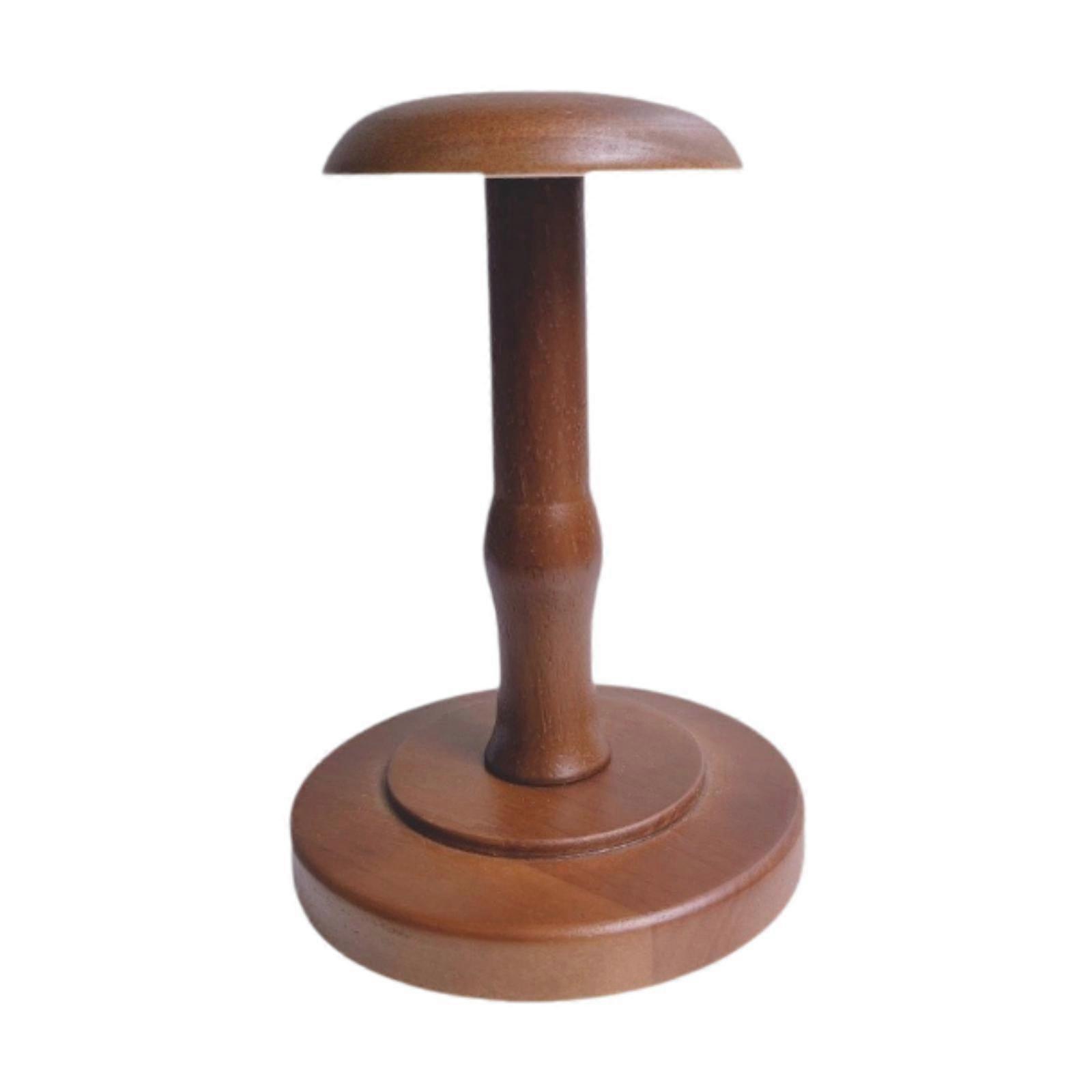 Hat Display Stand Hat Holder Brown for Hat Storage Round Base Hat Rack Wigs Head