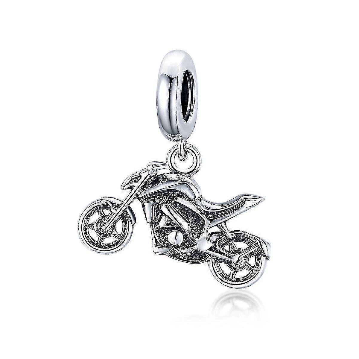 S925 Sterling Silver Motorcycle Pendant