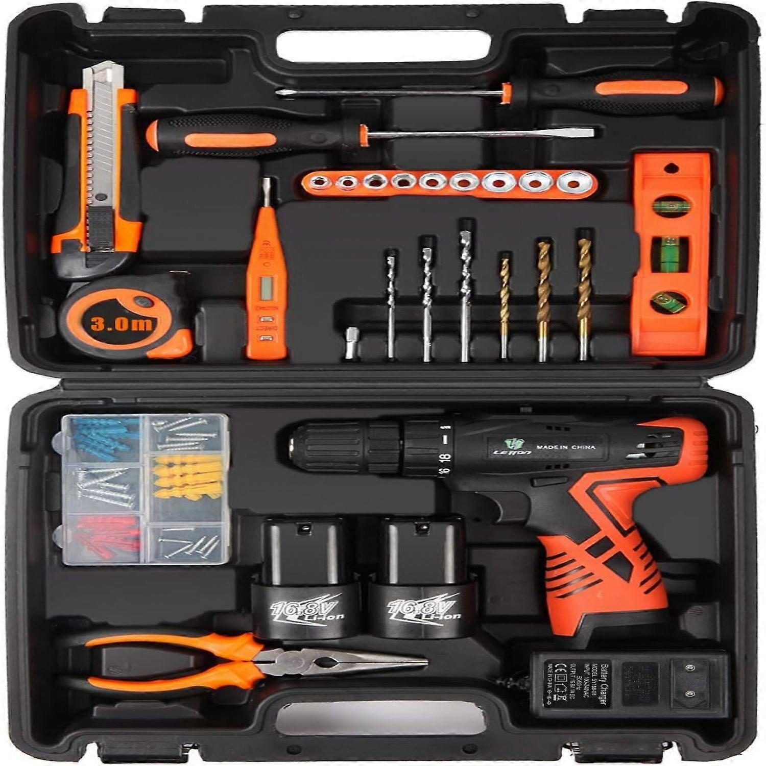 High Performance 16.8V Cordless Drill, Portable Tool Set for Precision Control in Household Repairs