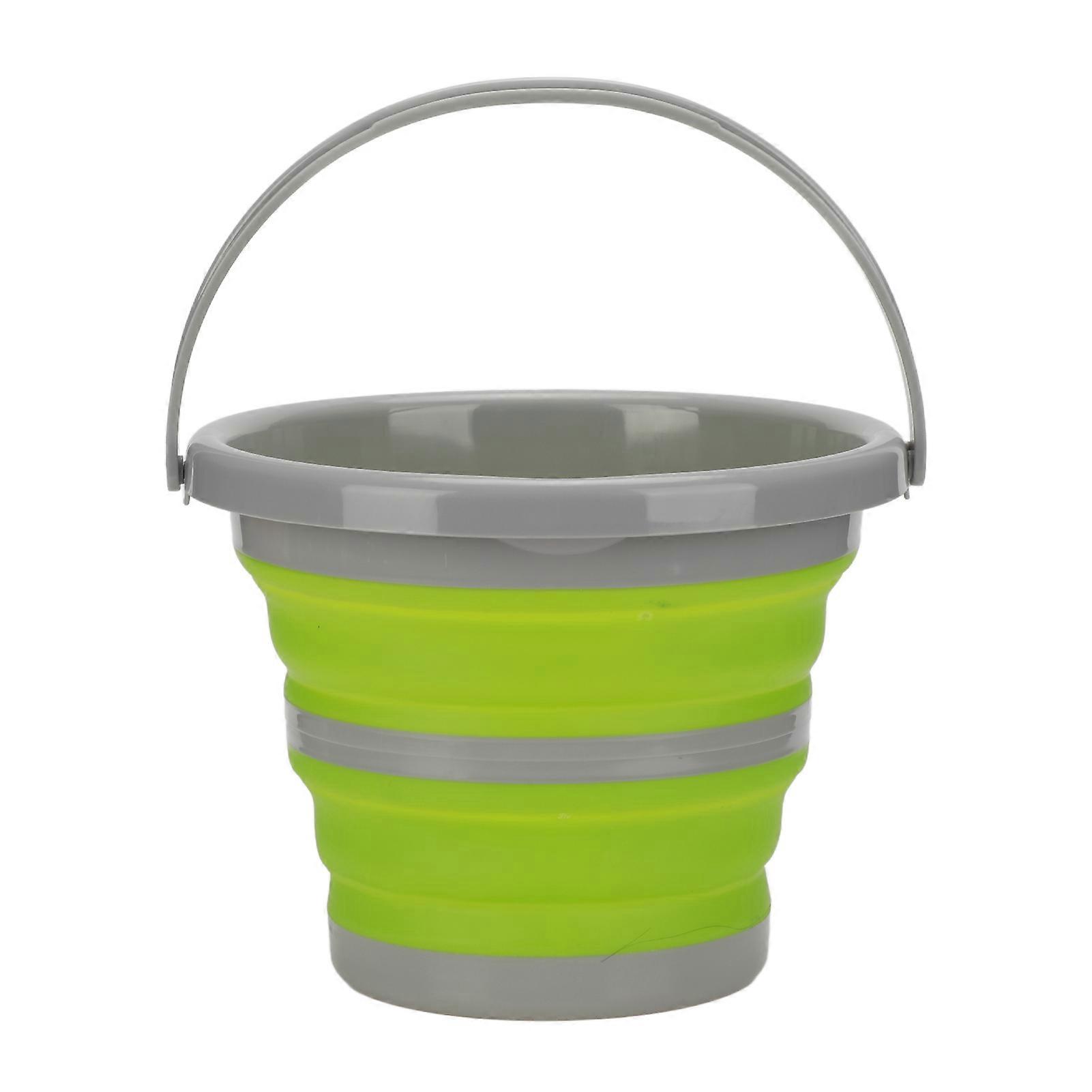 Foldable Bucket With Hanging Handle, Silicone-Plastic Material, Portable Car Camping Bucket, Compact Folding Design