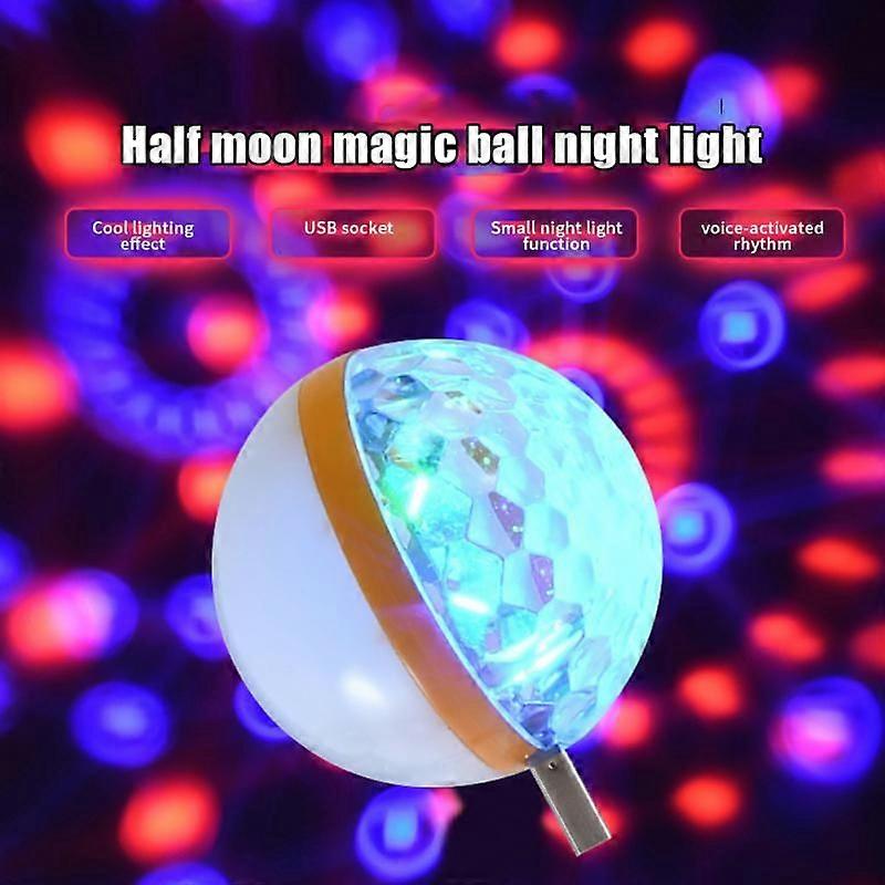 Mini Rgb Led Light Warmlight Prismatic Shell Stage Light Two Gear Lysstyrke Led