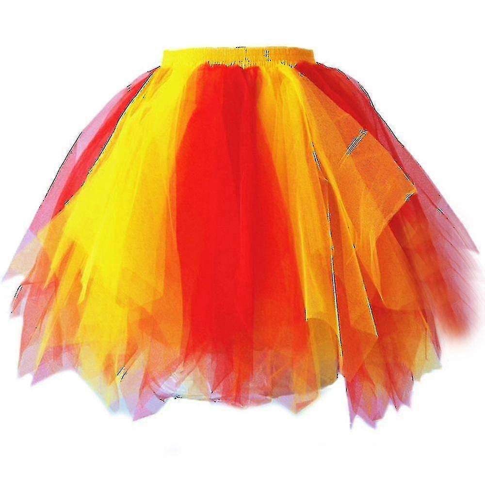 Women's Rainbow Skirt Girls' Colorful Tulle Petticoat Halloween Ballet