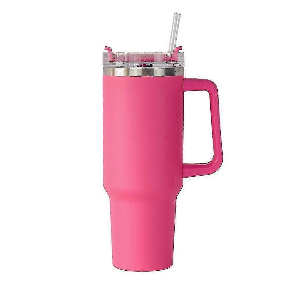 40oz Reusable Vacuum Quencher Tumbler With Straw, Leak Resistant Lid, Insulated Cup, Maintains Cold, Heat, And Ice For Hours