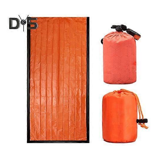 1/2 Sets Emergency Sleeping Bag with Survival Whistle Portable Thermal Blanket Lightweight Waterproof Outdoor Camping Backpacking Hiking Adults Bivvy