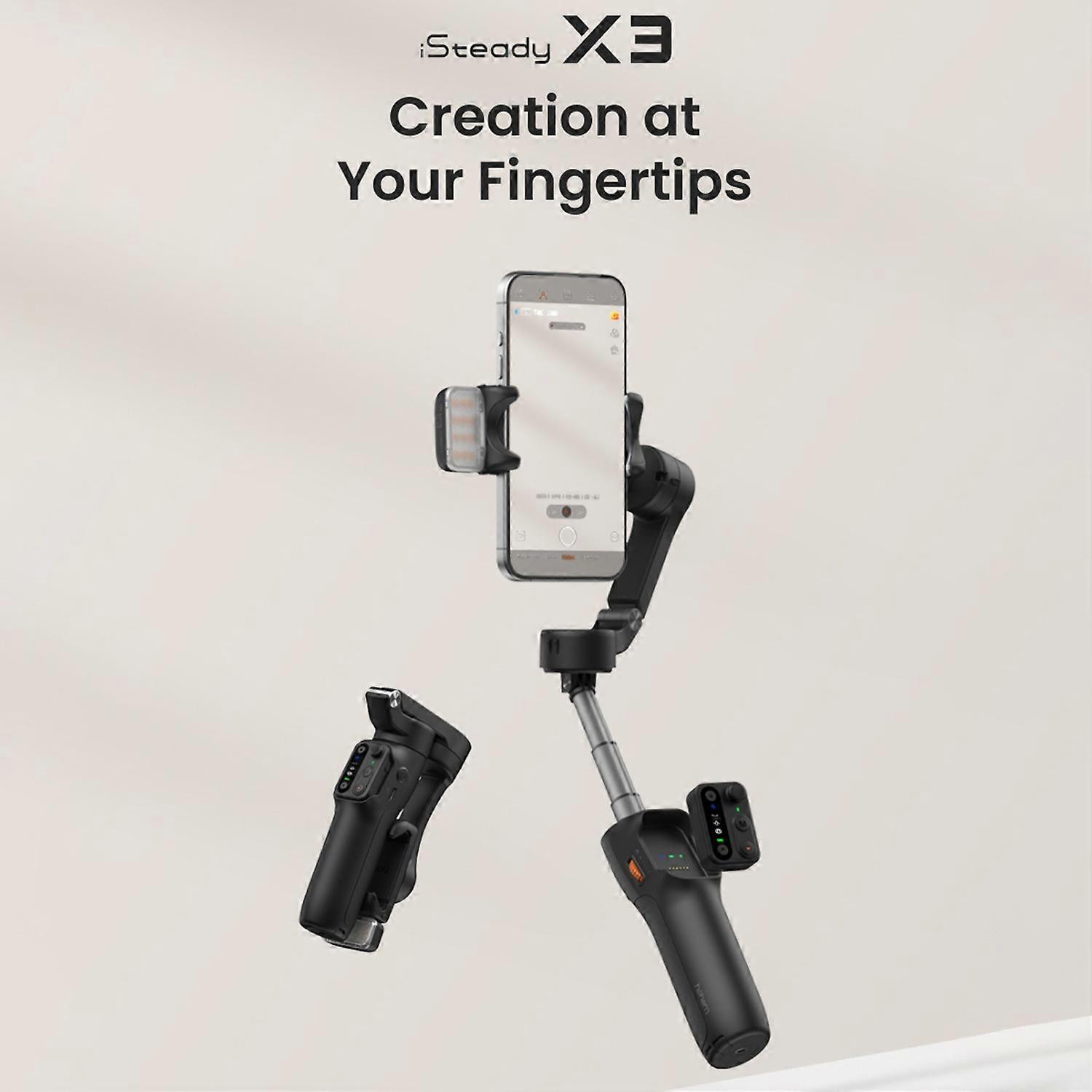hohem iSteady X3 Extendable 3-Axis Smartphone Gimbal Stabilizer Foldabble Phone Vlog Gimbal Smart Tr