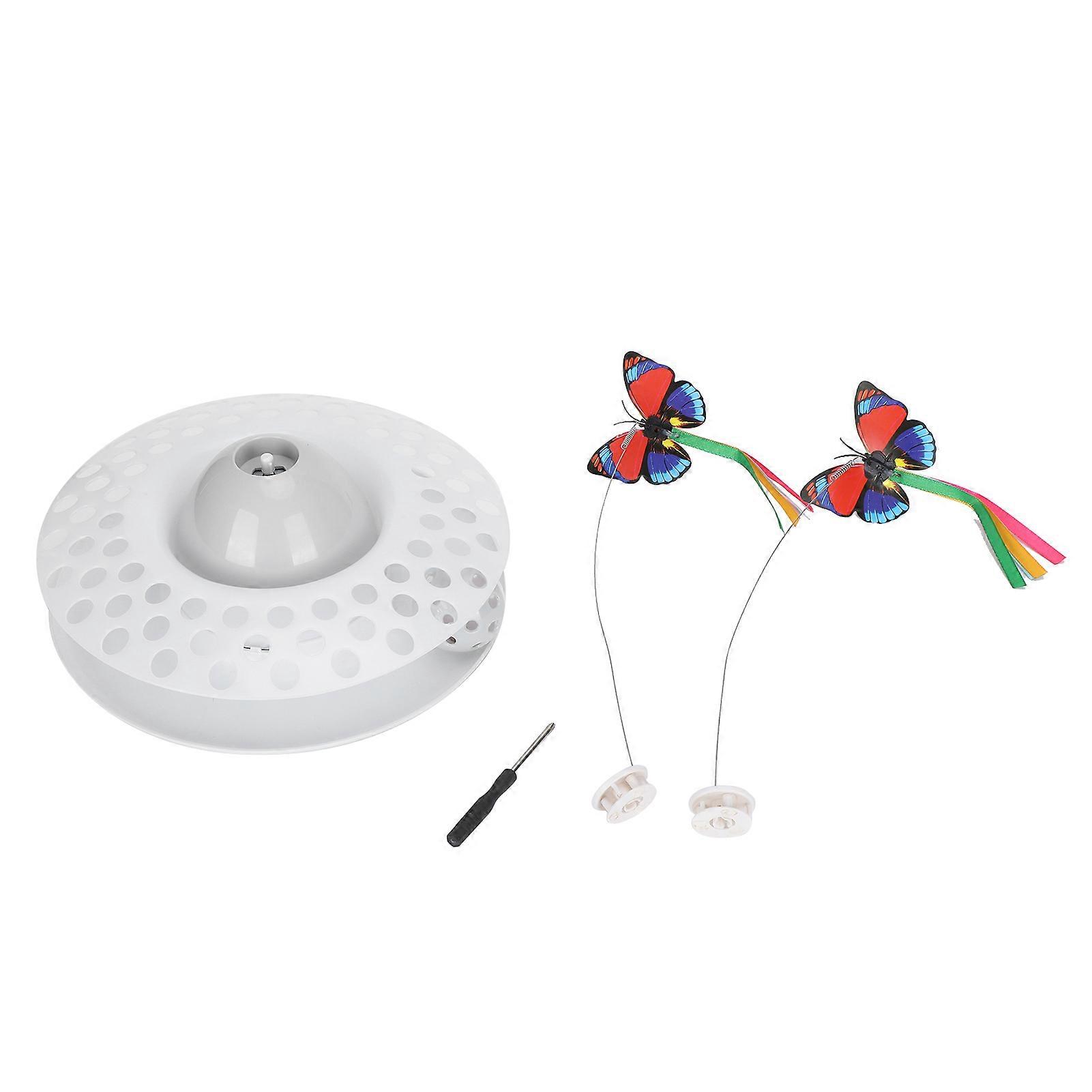 2-in-1 Electric Rotating Cat Toy with Interactive Laser and Feather Teaser, Battery Operated, Safe for Indoor Cats