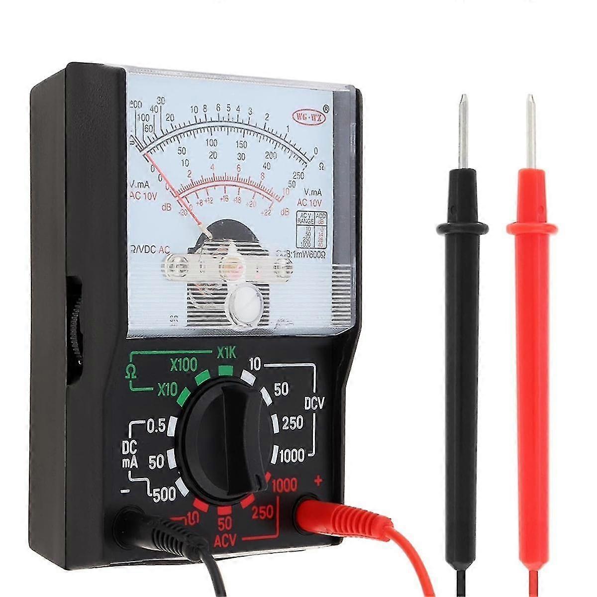Multimeter, AC/DC Volt 1000V Voltmeter Amp Volt Ohm Voltage Tester Meter with Test Leads and Battery