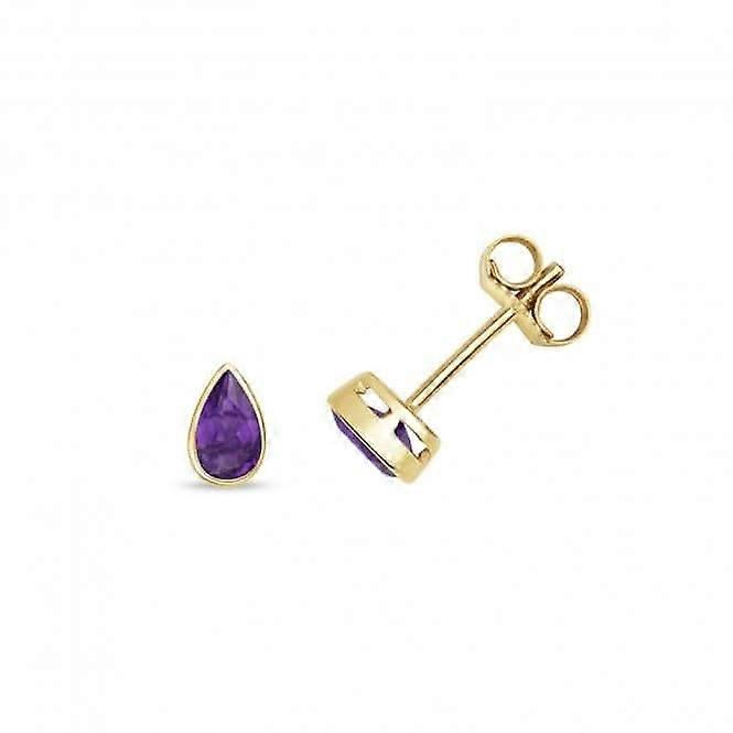 Amethyst Rubover Stud Earrings ED243A